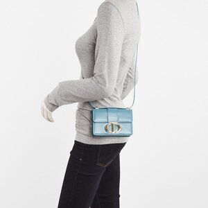 Christian Dior Blue Calfskin Leather 30 Montaigne Micro Bag